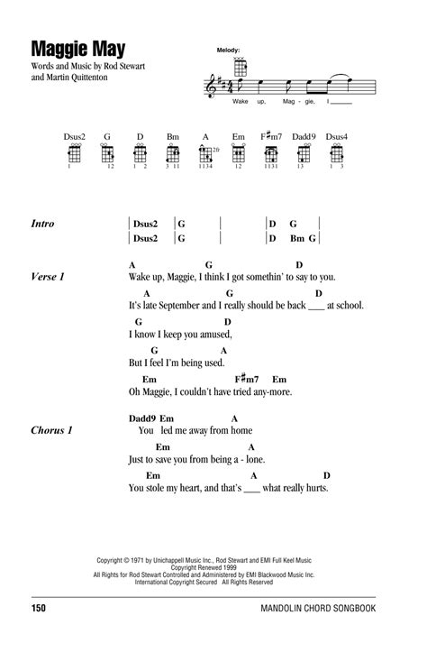 maggie may guitar chords|mandolin chords to maggie may.